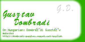 gusztav dombradi business card